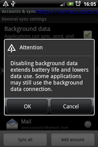 Disable background data