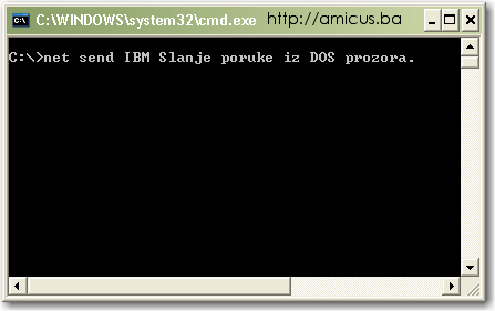 Slanje poruke iz DOS prozora